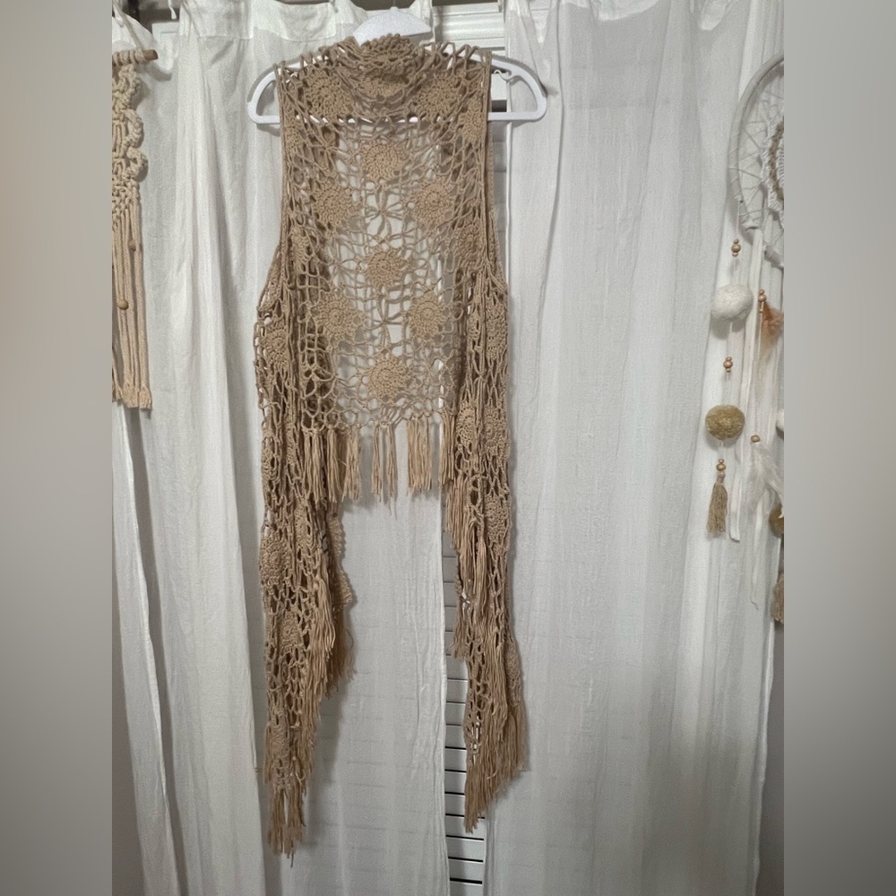 Boho Crochet Fringe Vest
